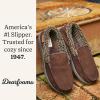 Dearfoams Men’sAlexander Microsuede Moccasin with Berber Casing, COFFEE, S