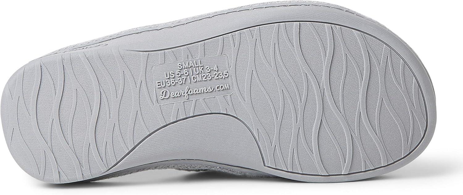 imageDearfoams Womens Camila Waffle Knit Slide SlipperLight Heather Grey
