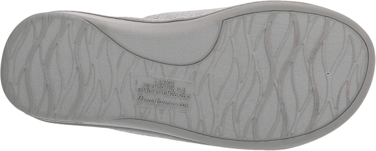 imageDearfoams Womens Camila Waffle Knit Slide SlipperLight Heather Grey