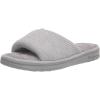 Dearfoams Women’s Camila Waffle Knit Slide Slipper(Light Heather Grey)