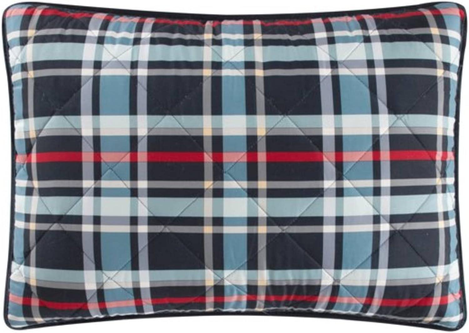 imageDearfoams Super Soft Quilt Set with Diamond Stitching Reindeer FullQueenBlue