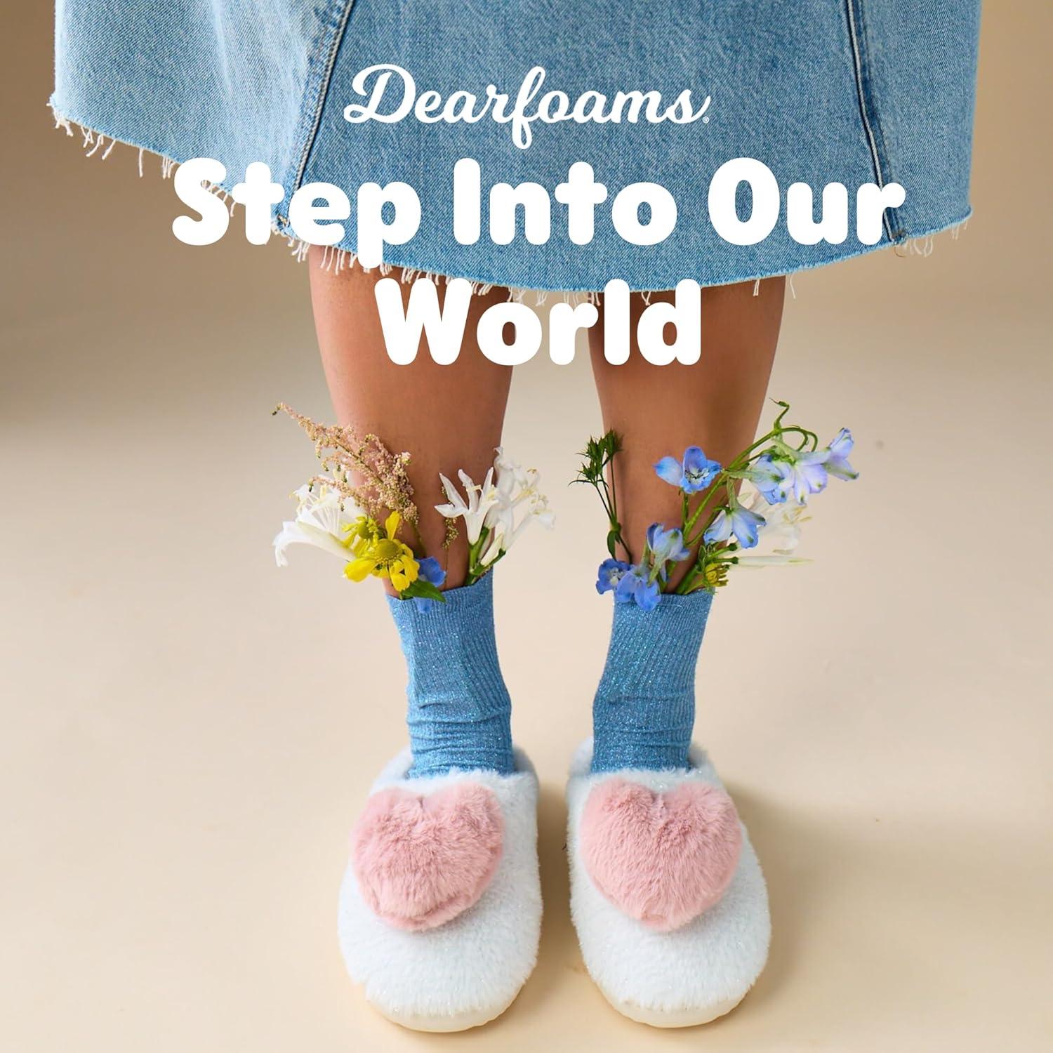 imageDearfoams womens Cozy Rosie Cuties Plush Fuzzy Giftable House Shoes With Memory FoamLovely