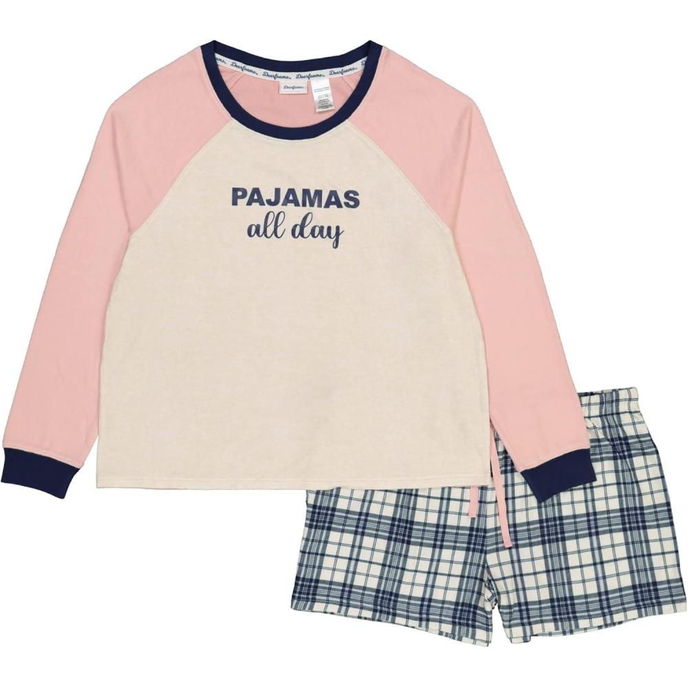 imageDearfoams Womens 2piece Pajama Set Soft amp Comfortable Nightwear for Adults Top amp Bottom DuoPajamas All Day Plaid