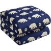 Dearfoams 4 Piece Mama BearComforter Set Includes a Comforter,Throw and 2 Eyemasks, Red Bear, Full, 76″x86″(Navy Bear)