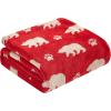 Dearfoams 4 Piece Mama BearComforter Set Includes a Comforter,Throw and 2 Eyemasks, Red Bear, Full, 76″x86″(Red)