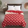 Dearfoams 4 Piece Mama BearComforter Set Includes a Comforter,Throw and 2 Eyemasks, Red Bear, Full, 76″x86″(Red)