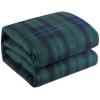 Dearfoams 7 Piece Super Soft Bed in a Bag Bedding Set, Black and White, Queen(Blue Tartan)