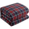 Dearfoams 7 Piece Super Soft Bed in a Bag Bedding Set, Black and White, Queen(Red Tartan)