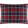 Dearfoams 7 Piece Super Soft Bed in a Bag Bedding Set, Black and White, Queen(Red Tartan)