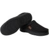 Dearfoams Men’s Clog Style Memory Foam Wool Blend Slippers, Black, Medium