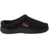 Dearfoams Men’s Clog Style Memory Foam Wool Blend Slippers, Black, Medium