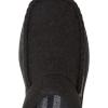 Dearfoams Men’s Clog Style Memory Foam Wool Blend Slippers, Black, Medium