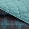Dearfoams Super Soft Quilt Set with Diamond Stitching, Reindeer, Full/Queen(Blue)