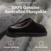 Fireside by Dearfoams Women’s Greta Genuine Shearling Clog Slippers, 100% Natural Suede Clogs for Outdoor & Indoor(Black)