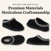 Fireside by Dearfoams Women’s Greta Genuine Shearling Clog Slippers, 100% Natural Suede Clogs for Outdoor & Indoor(Black Taping)
