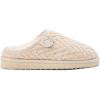 Fireside by Dearfoams Women’s Greta Genuine Shearling Clog Slippers, 100% Natural Suede Clogs for Outdoor & Indoor(Bone Knit)
