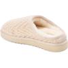Fireside by Dearfoams Women’s Greta Genuine Shearling Clog Slippers, 100% Natural Suede Clogs for Outdoor & Indoor(Bone Knit)