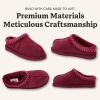 Fireside by Dearfoams Women’s Greta Genuine Shearling Clog Slippers, 100% Natural Suede Clogs for Outdoor & Indoor(Dark Red)
