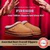Fireside by Dearfoams Women’s Greta Genuine Shearling Clog Slippers, 100% Natural Suede Clogs for Outdoor & Indoor(Dark Red)