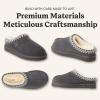 Fireside by Dearfoams Women’s Greta Genuine Shearling Clog Slippers, 100% Natural Suede Clogs for Outdoor & Indoor(Grey Taping)