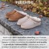 Fireside by Dearfoams Women’s Greta Genuine Shearling Clog Slippers, 100% Natural Suede Clogs for Outdoor & Indoor(Mystic Purple Taping)