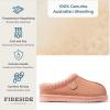 Fireside by Dearfoams Women’s Greta Genuine Shearling Clog Slippers, 100% Natural Suede Clogs for Outdoor & Indoor(Peach Dust Taping)