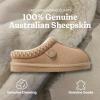 Fireside by Dearfoams Women’s Greta Genuine Shearling Clog Slippers, 100% Natural Suede Clogs for Outdoor & Indoor(Sand Taping)