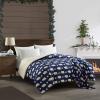 Dearfoams 4 Piece Mama BearComforter Set Includes a Comforter,Throw and 2 Eyemasks, Red Bear, Full, 76″x86″(Navy Bear)