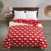Dearfoams 4 Piece Mama BearComforter Set Includes a Comforter,Throw and 2 Eyemasks, Red Bear, Full, 76″x86″(Red)
