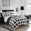 Dearfoams 7 Piece Super Soft Bed in a Bag Bedding Set, Black and White, Queen(Black and White)