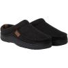 Dearfoams Men’s Clog Style Memory Foam Wool Blend Slippers, Black, Medium