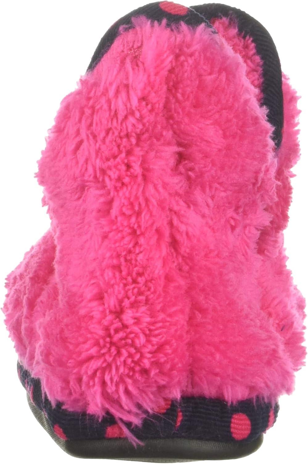 imageDearfoams UnisexChild Kids Pile Bootie with Mixed Material Trim SlipperParadise Pink