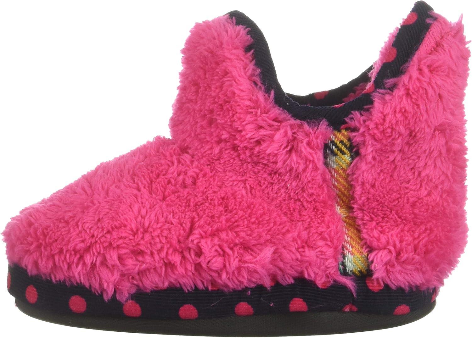 imageDearfoams UnisexChild Kids Pile Bootie with Mixed Material Trim SlipperParadise Pink