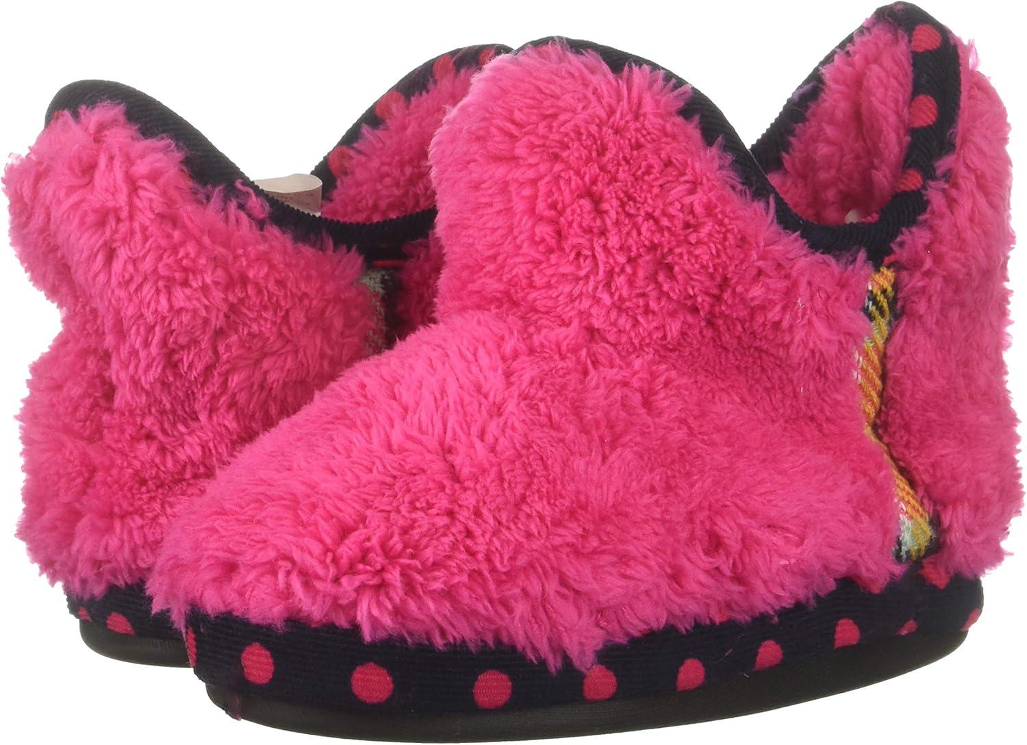 imageDearfoams UnisexChild Kids Pile Bootie with Mixed Material Trim SlipperParadise Pink