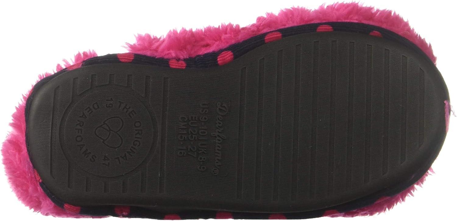 imageDearfoams UnisexChild Kids Pile Bootie with Mixed Material Trim SlipperParadise Pink