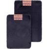 Dearfoams 2 Piece Faux Fur Memory Foam Bath Rug Set, Red(Navy)