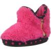 Dearfoams Unisex-Child Kid’s Pile Bootie with Mixed Material Trim Slipper(Paradise Pink)