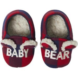 Dearfoams unisex-baby Baby Bear(Red/Navy)