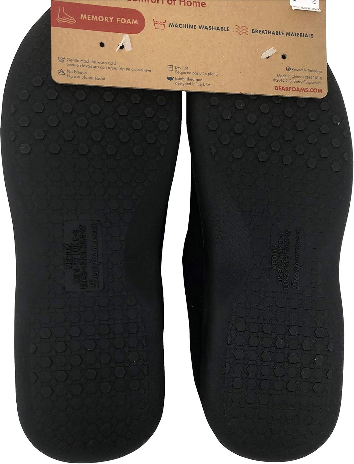 imageDearfoams Memory Foam House Slippers Men Black XL