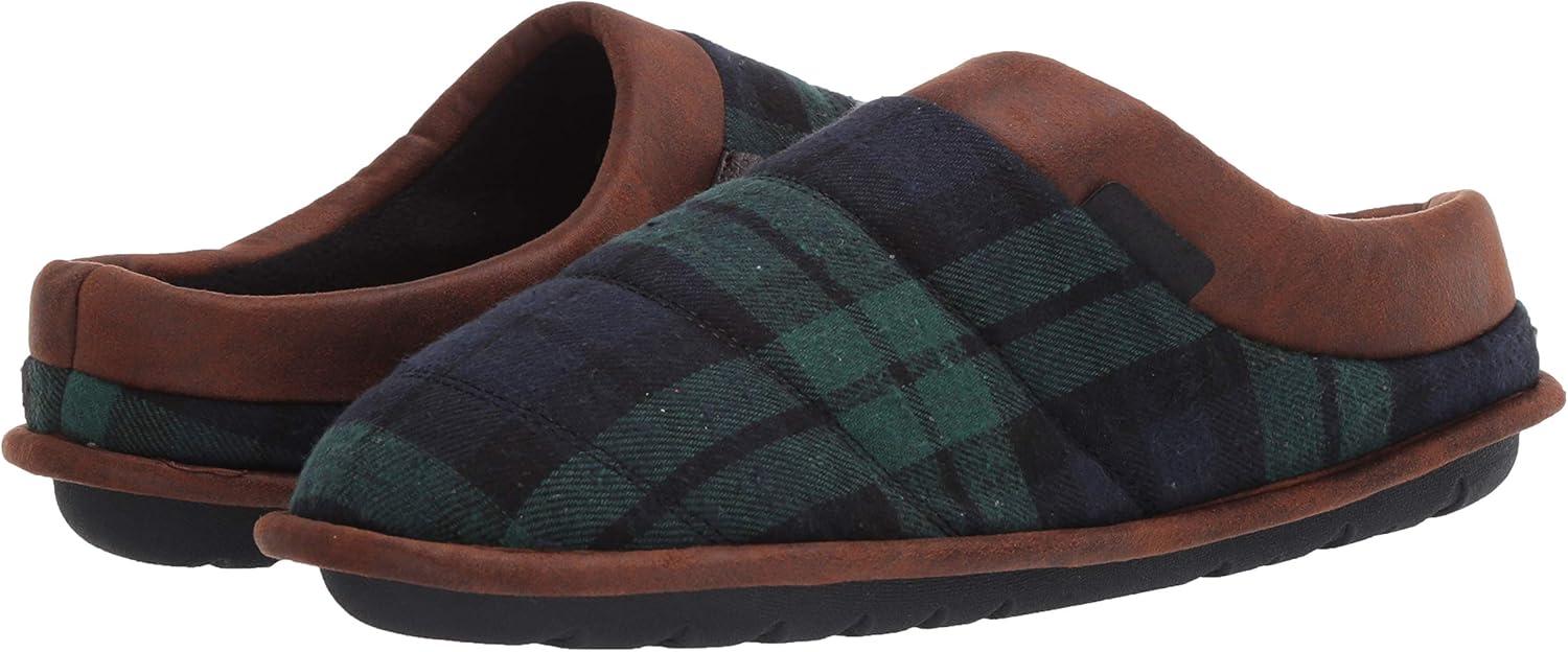imageDearfoams Womens Clog SlipperBlack Watch Plaid