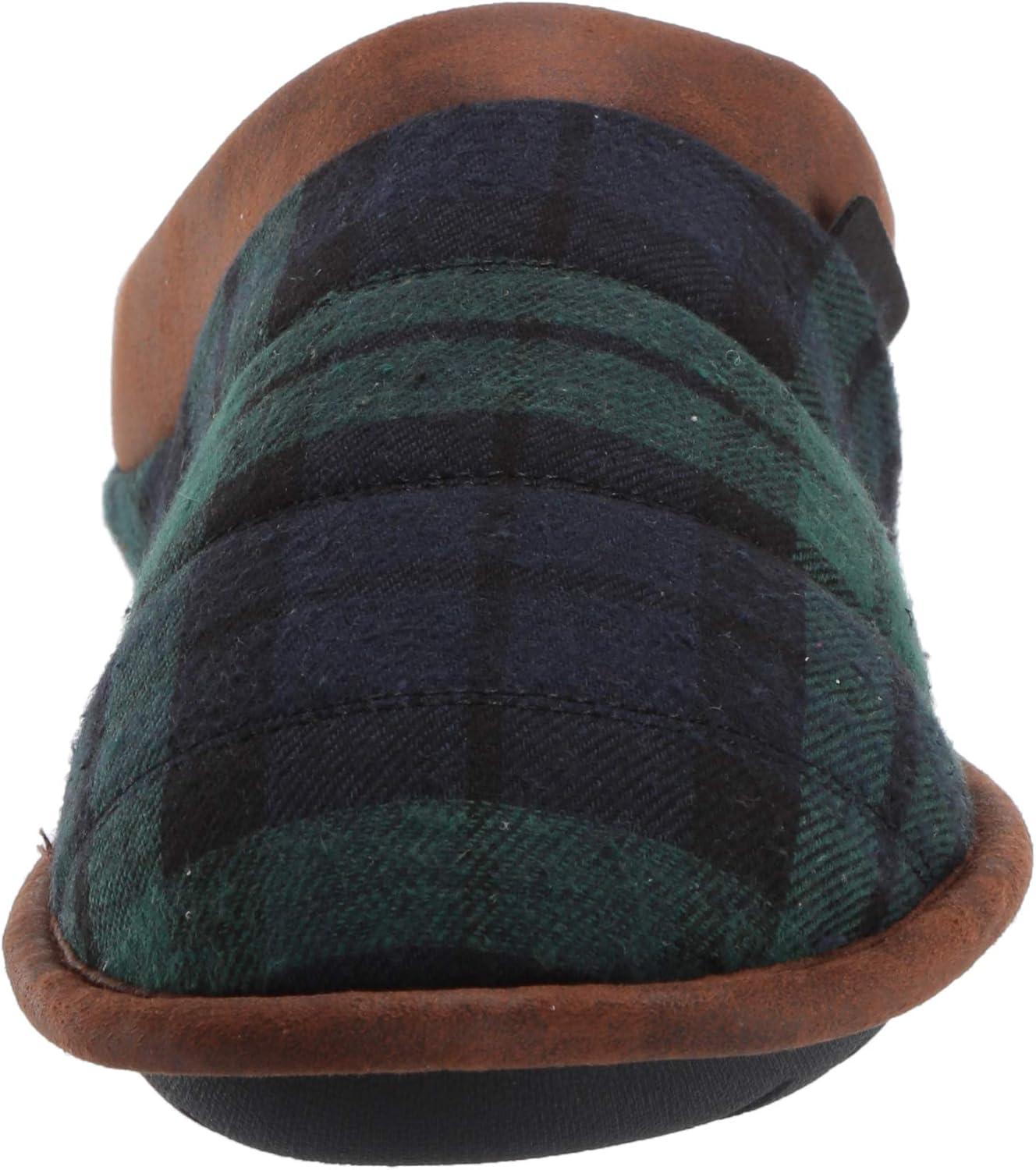 imageDearfoams Womens Clog SlipperBlack Watch Plaid