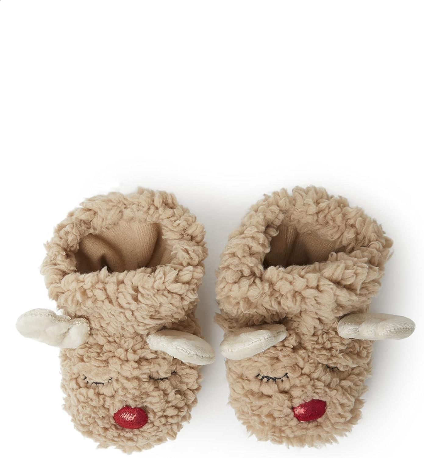 imageDearfoams unisexbaby Matching Family Holiday Christmas Reindeer amp Turkey ScuffBaby Reindeer