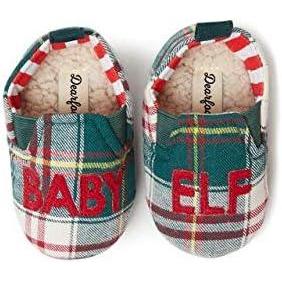 Dearfoams Baby Bear Boys Girls Plaid Memory Foam Slippers(Green Red)