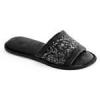Dearfoams Sequin Velour Slip-On Slippers(Black)