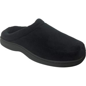 Dearfoams Memory Foam House Slippers Men, Black (XL)