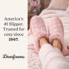 Dearfoams Women’s Memory Foam Cozy Soft House Slippers Gifts for Women Hannah Knit Clog House Shoes(Pink Heart)