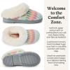 Dearfoams Women’s Memory Foam Cozy Soft House Slippers Gifts for Women Hannah Knit Clog House Shoes(Rainbow)