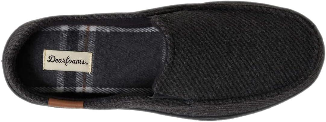imageDearfoams Mens IndoorOutdoor Breathable Memory Foam Clog Slippers in BlackCharcoal Grey