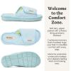 Dearfoams womens Adjustable Indoor/Outdoor Machine Washable Memory Foam Slide(Light Blue)