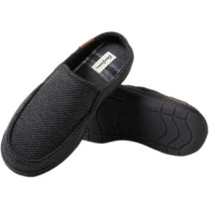 Dearfoams Men’s Indoor/Outdoor Breathable Memory Foam Clog Slippers in Black(Charcoal Grey)